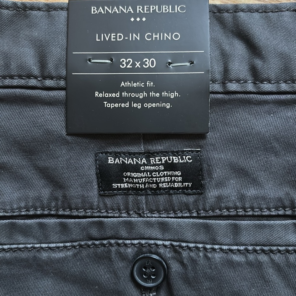 Banana Republic charcoal Chino Khakis athletic fit. NWT - Picture 2 of 8